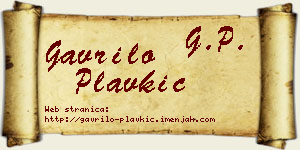 Gavrilo Plavkić vizit kartica